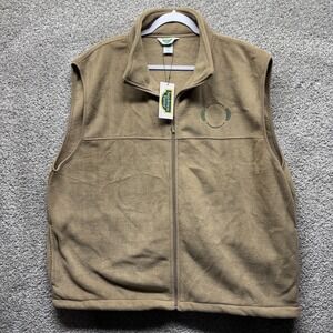 Sanderson Farms Zip Up Vest Outdoor Fleece Casual Winter Beige Men Size 2XL NWT